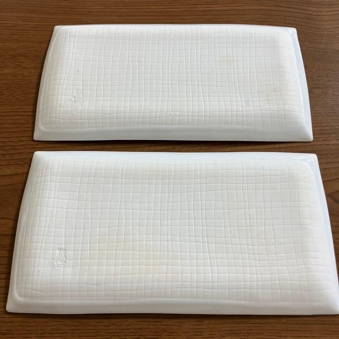 たち吉 木目 焼物皿 長皿　白磁　2枚 — image 4
