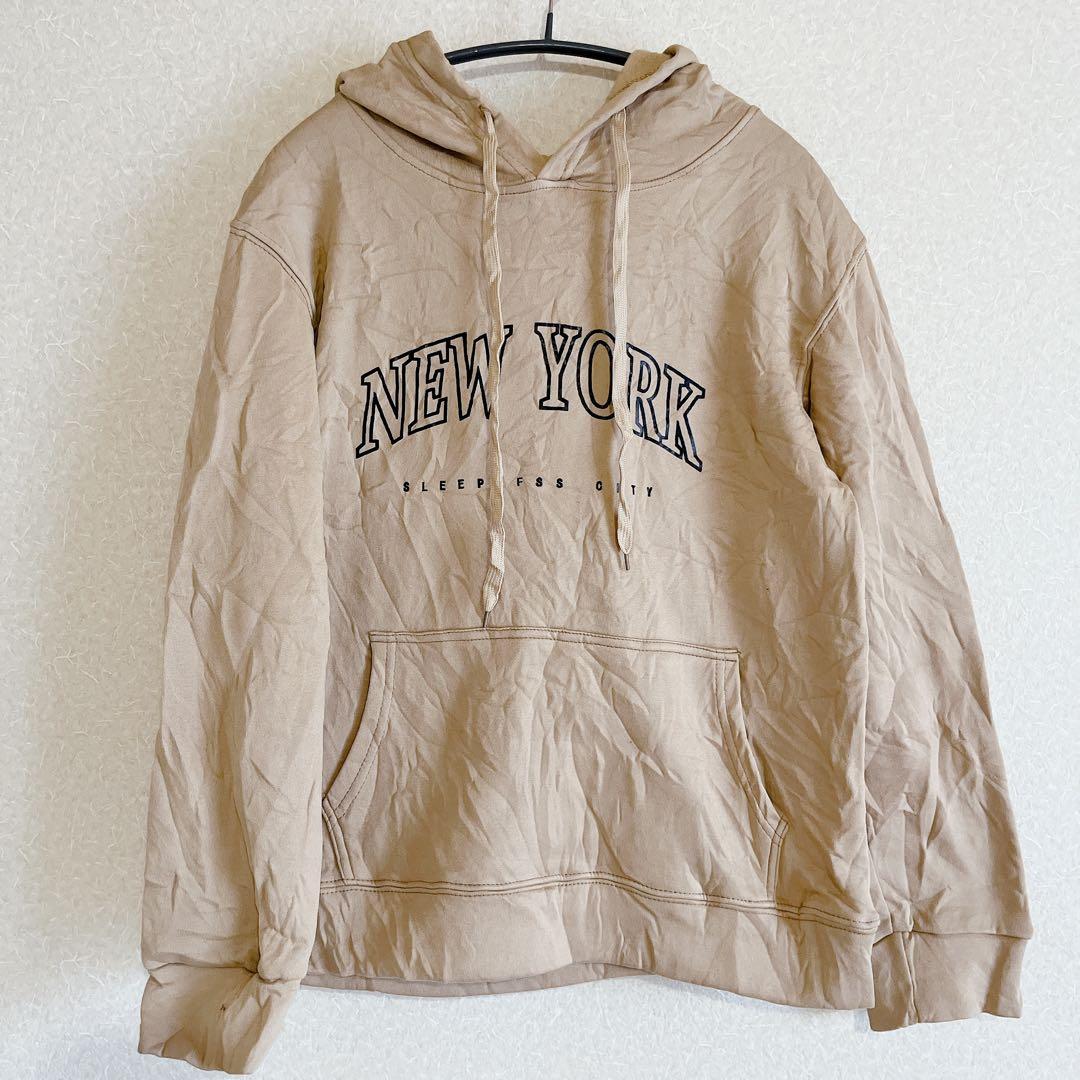SALE❤️ NEW YORK プリント パーカー 【S】 ベージュ トレーナー — image 2