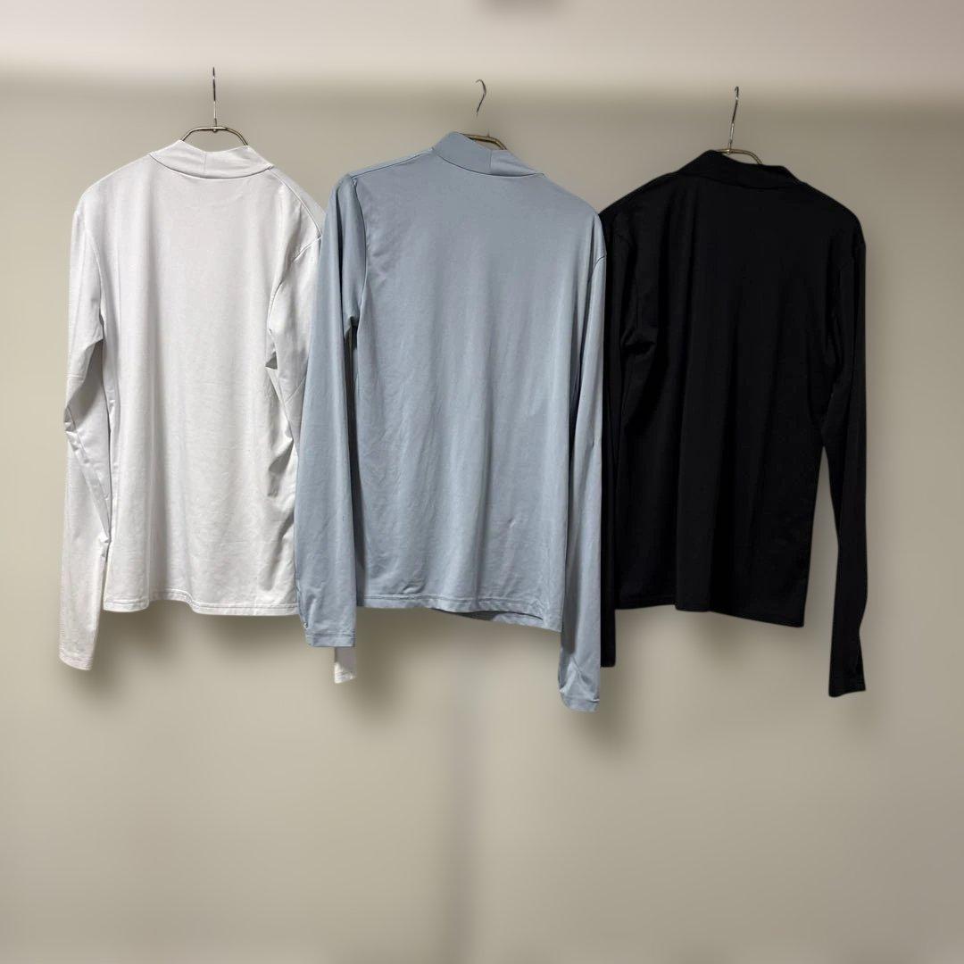 モックネック長袖カットソー 3色セット 指穴付き — image 3