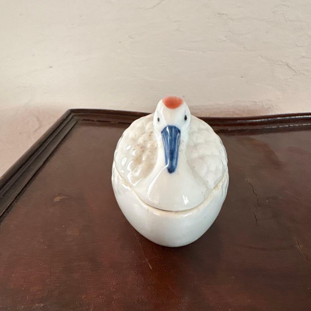 陶磁器製 鶴の香合 茶道具の鶴さんの。可愛いですよ。 — image 2