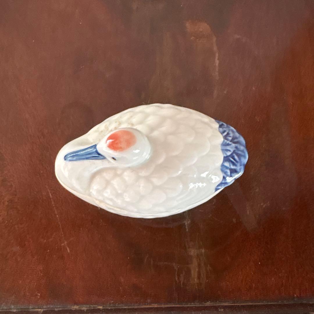 陶磁器製 鶴の香合 茶道具の鶴さんの。可愛いですよ。 — image 3