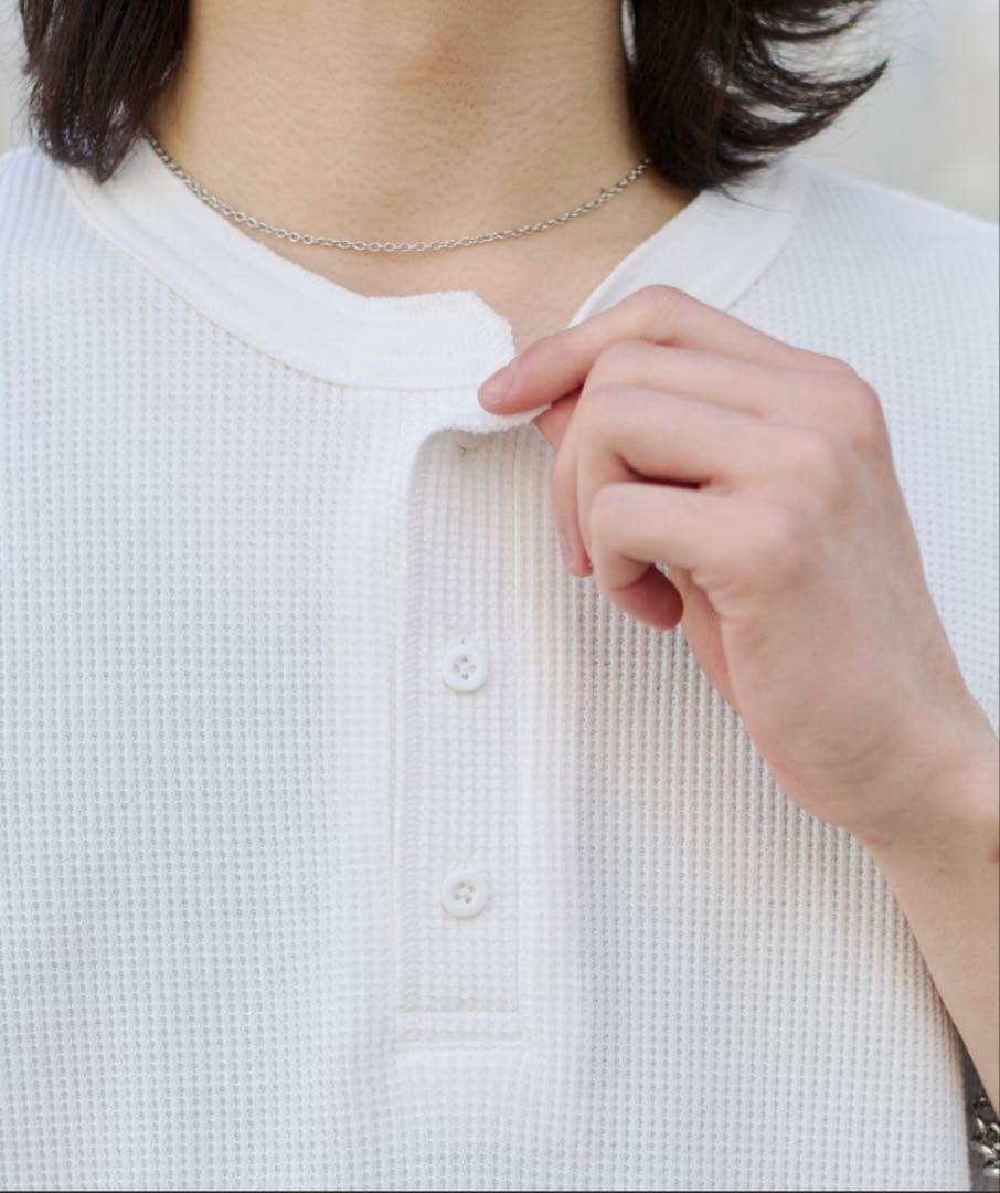 WEGO/【26年春夏新作】ワッフルヘンリーネックT — image 5