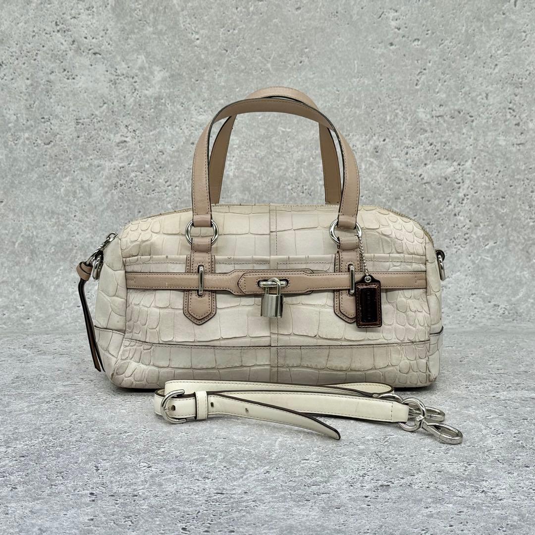 COACH Bag Croc Embossed Leather Boston — image 2