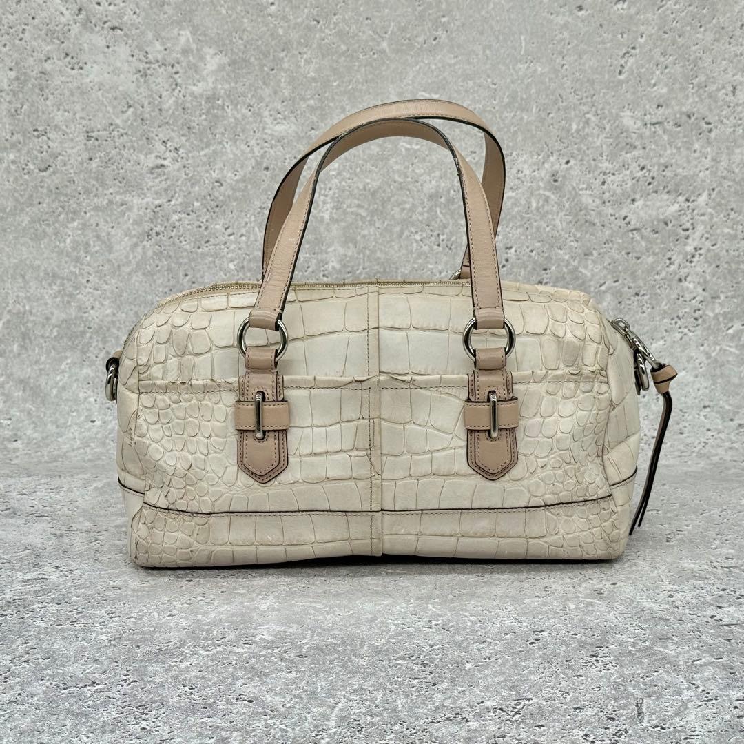 COACH Bag Croc Embossed Leather Boston — image 3