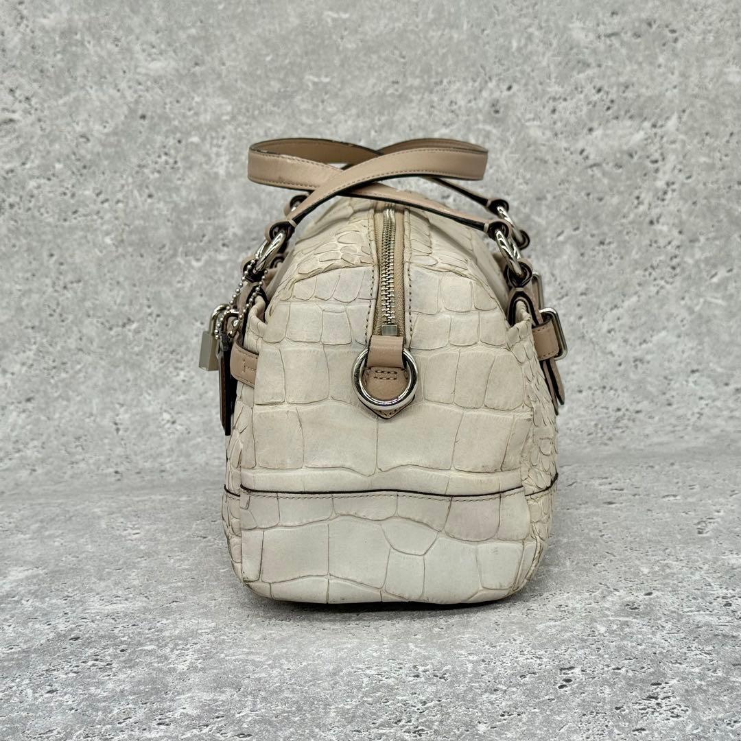 COACH Bag Croc Embossed Leather Boston — image 4