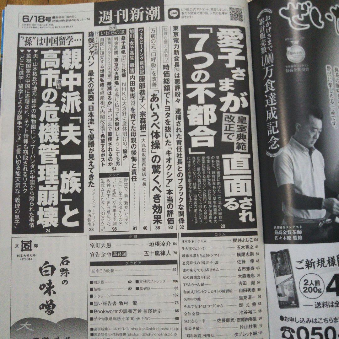 週刊新潮 週刊文春 6月18日号２冊セット — image 2