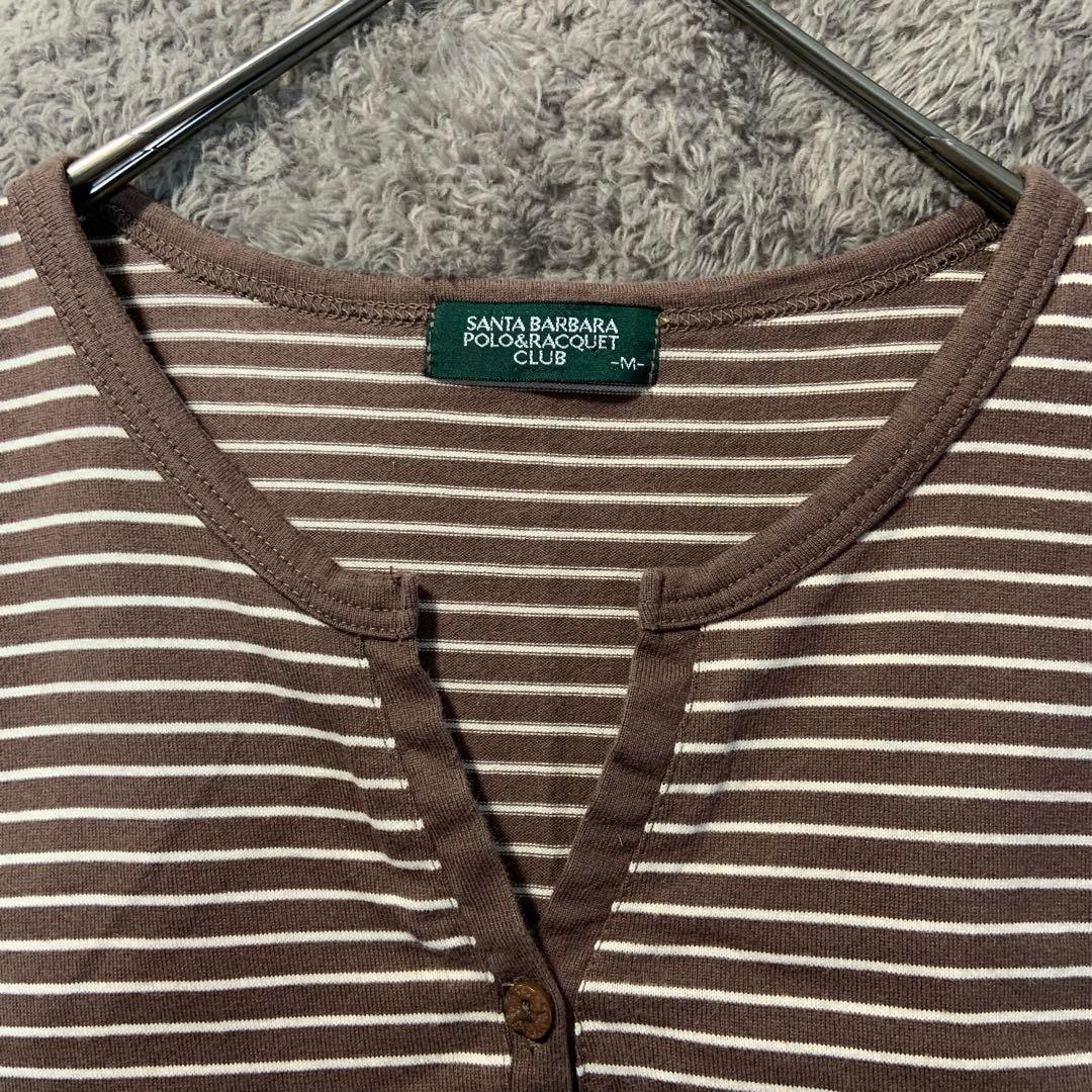 SANTA BARBARA M ボーダーTシャツ ブラウン 半袖 カットソー — image 3