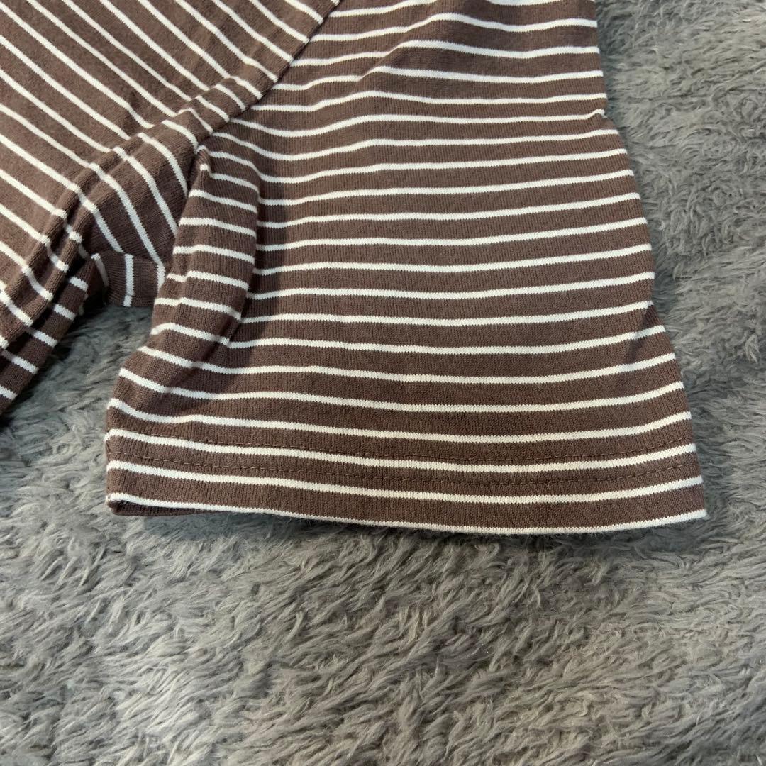 SANTA BARBARA M ボーダーTシャツ ブラウン 半袖 カットソー — image 4