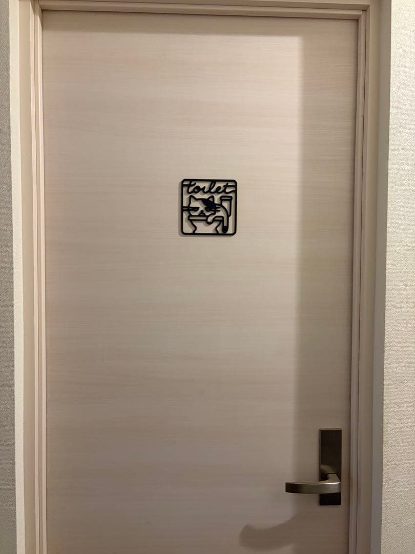 猫 トイレサイン プレート　ドアサイン ネコ トイレ表示 ウォールアート — image 3