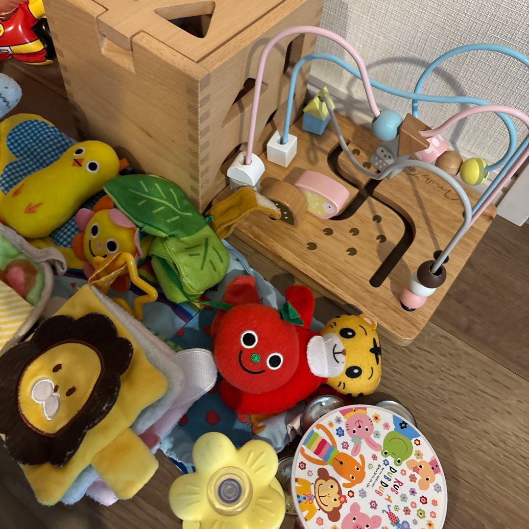 0歳、1歳　おもちゃ　ビーズコースター　ルーピング　布おもちゃ　タンバリン — image 3