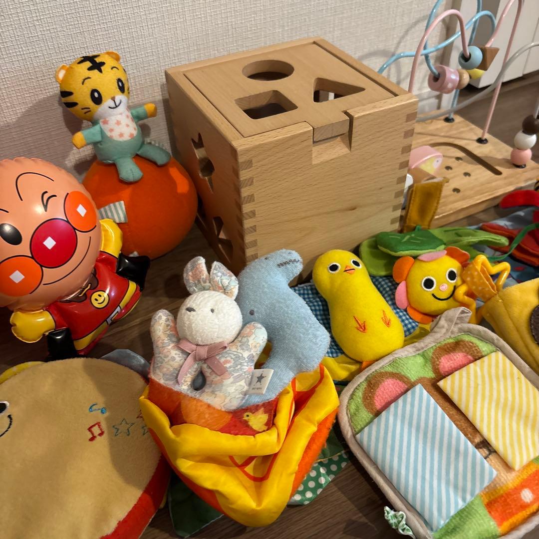 0歳、1歳　おもちゃ　ビーズコースター　ルーピング　布おもちゃ　タンバリン — image 4