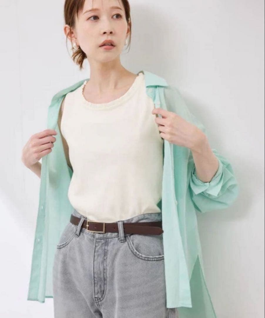【新品】ROPÉ PICNIC 襟フリルタンクトップ ホワイト 38 — image 3