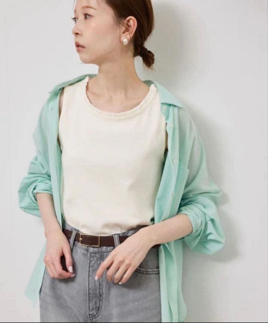 【新品】ROPÉ PICNIC 襟フリルタンクトップ ホワイト 38 — image 4