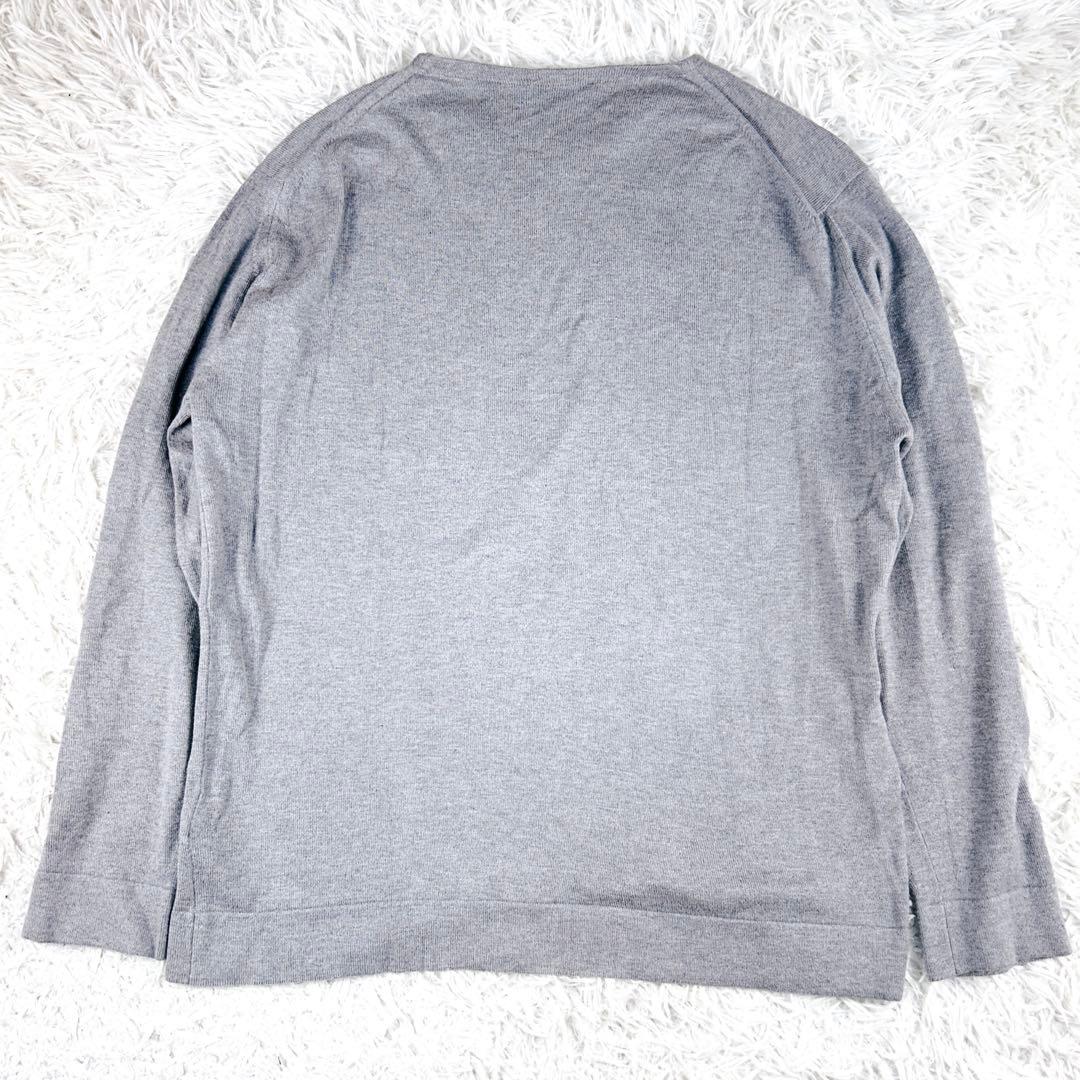 JOHN SMEDLEY ニット　コットン　長袖　クルーネック　ライトグレー　L — image 4