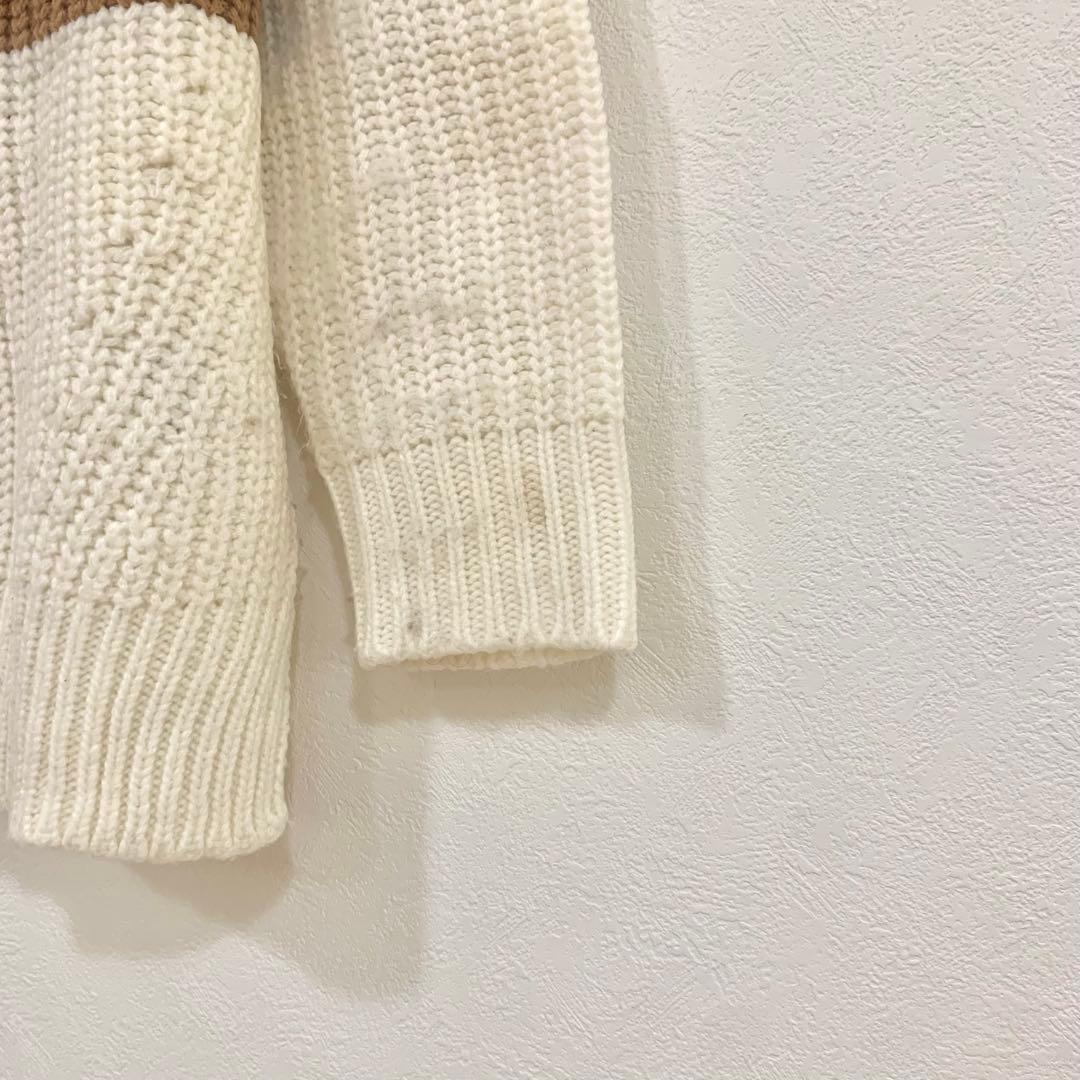 【BRICOLAGE】 ローゲージ ボーダーニット セーター 配色切替 M — image 5