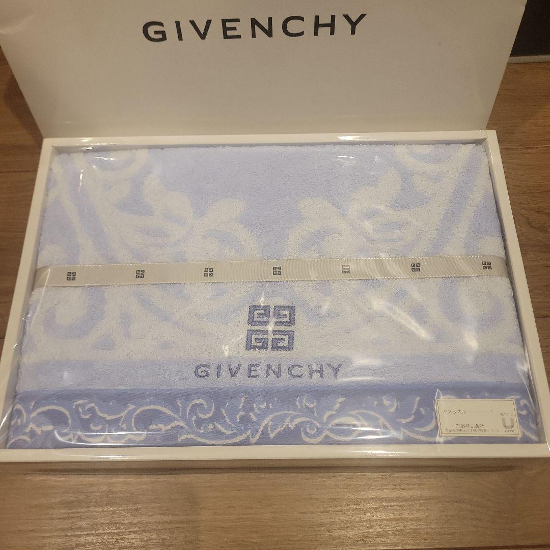 新品 未使用 GIVENCHY 水色 バスタオル ジバンシー 綿100 お風呂 — image 2