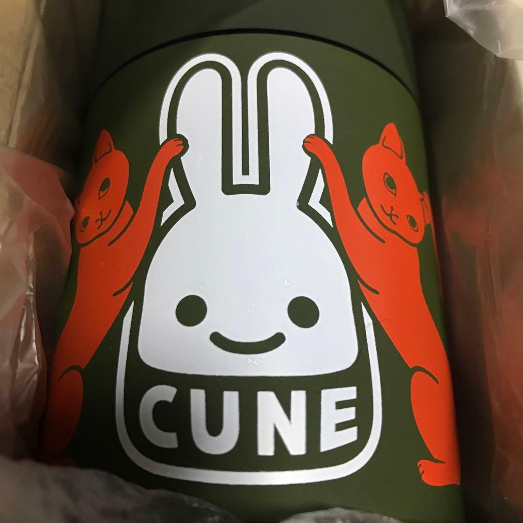 【CUNE】新品箱付 茶筒 うさぎ 猫6匹 ケース 食品入れ オリーブ 日本製 — image 2