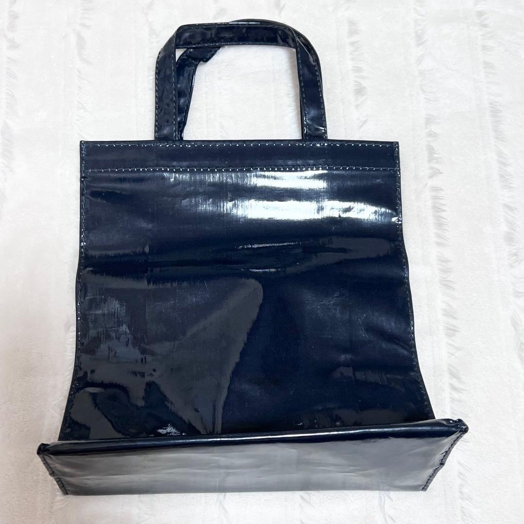 キタムラ ハンドバッグ ネイビー エナメル調 — image 2