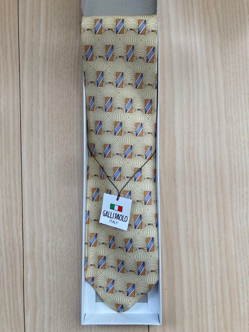 新品未使用　GALLI PAOLO シルクネクタイ ゴールド — image 2