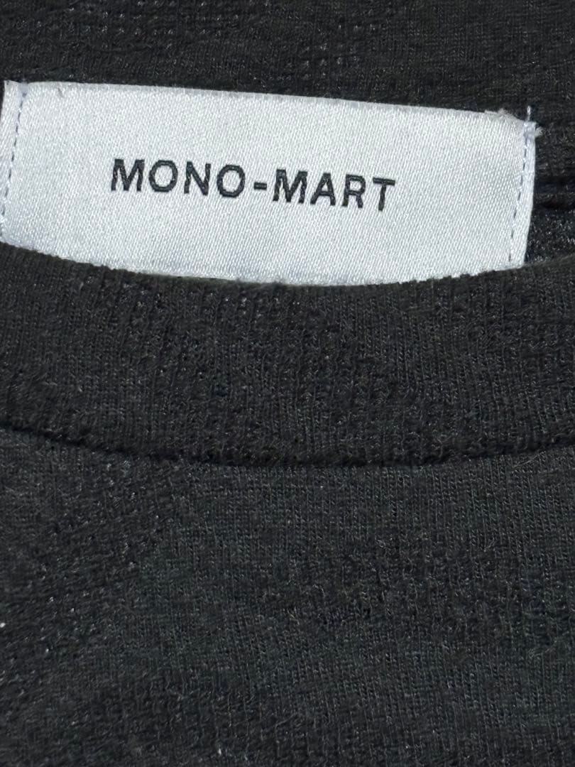 MONO-MART ウェーブ柄 半袖ニット ブラック — image 3
