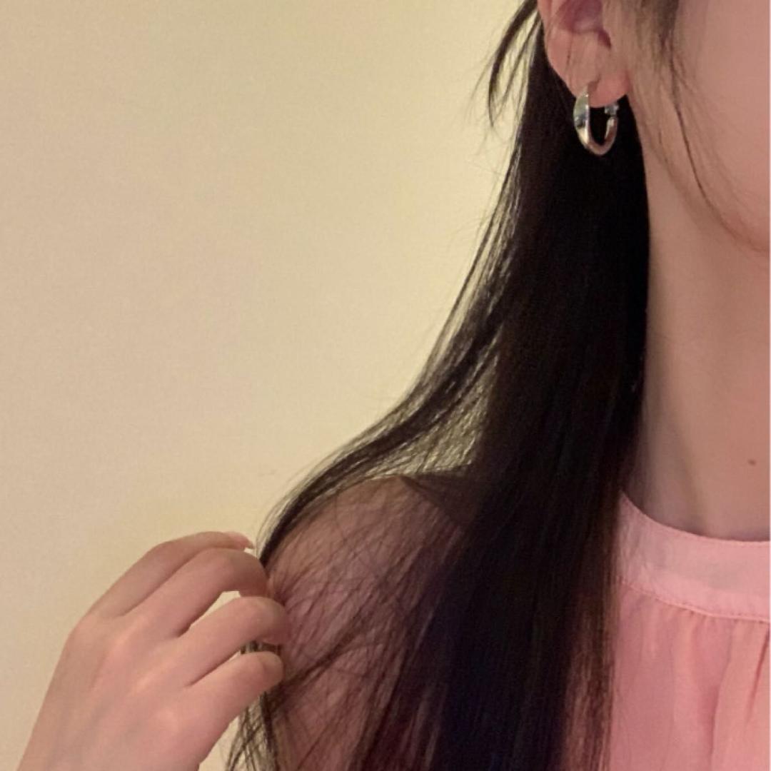 イヤリング　シルバー　フープイヤリング 韓国アクセサリー 可愛い 痛くなりにくい — image 3