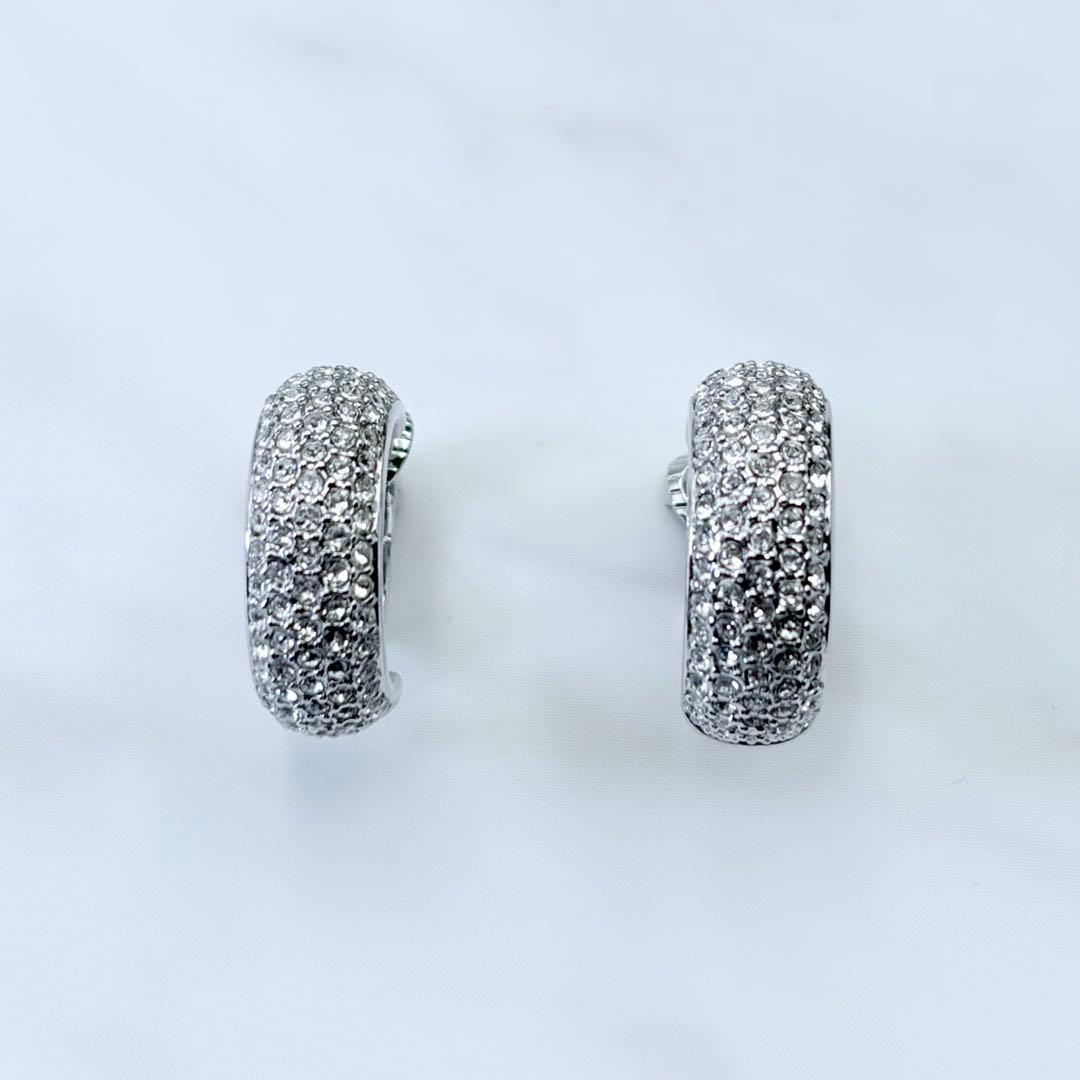 SWAROVSKI イヤリング　シルバー　パヴェ　クリスタル　豪華　大きめ　希少 — image 2