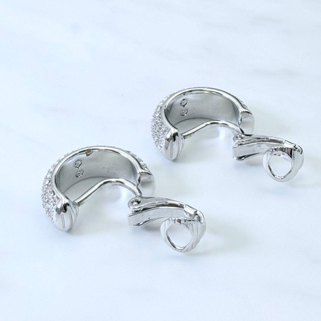 SWAROVSKI イヤリング　シルバー　パヴェ　クリスタル　豪華　大きめ　希少 — image 4