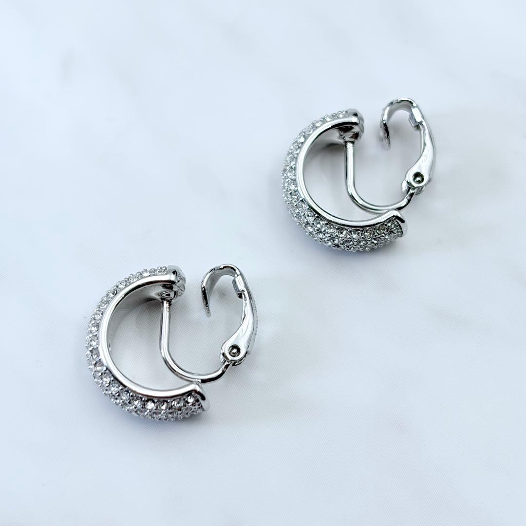 SWAROVSKI イヤリング　シルバー　パヴェ　クリスタル　豪華　大きめ　希少 — image 5