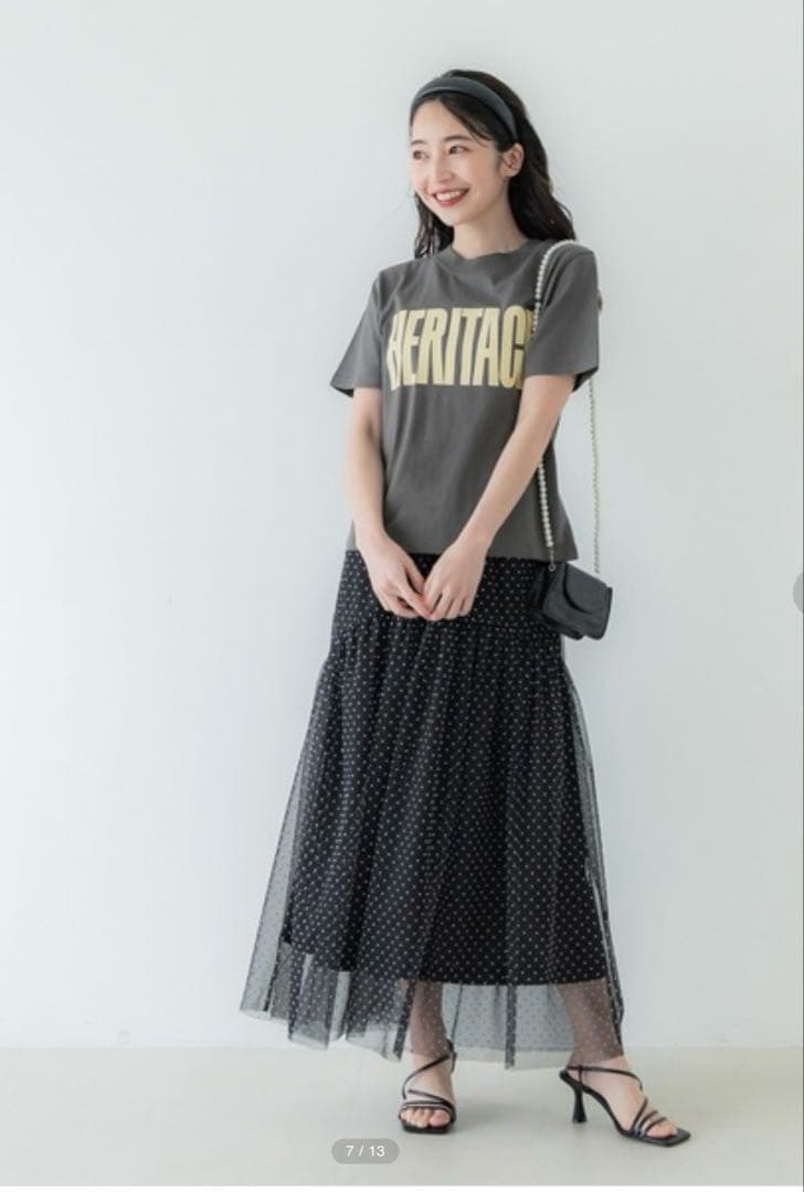 coca フロッキープリントTシャツ　グレー — image 3