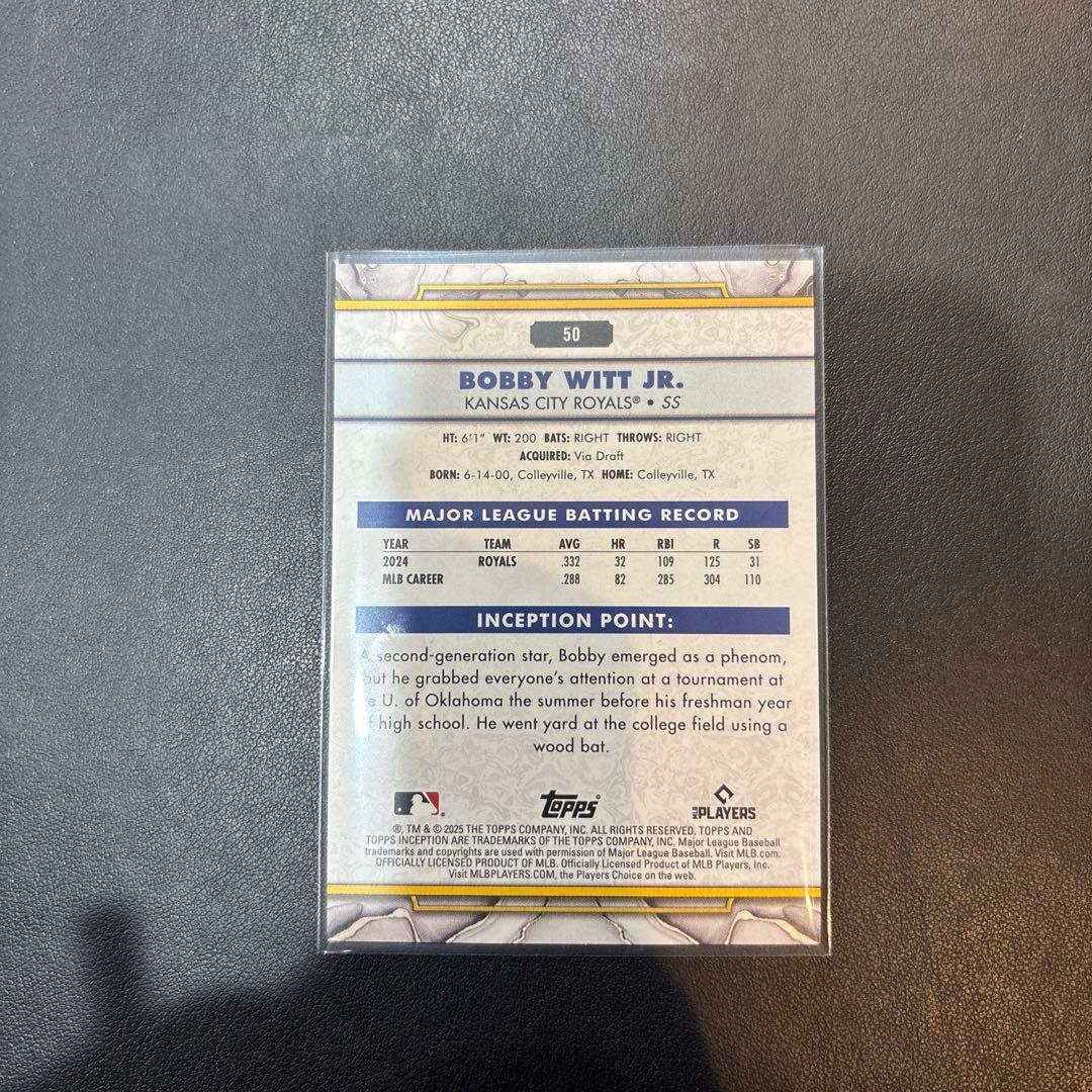 2025 Topps Inception Bobby Witt Jr. カード — image 2