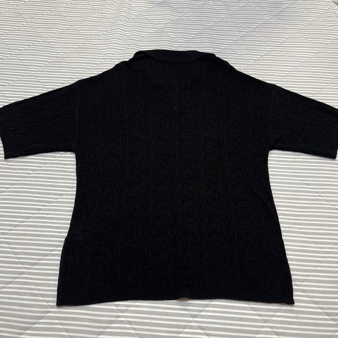 tk.TAKEO KIKUCHI ポロニット ブラック 半袖　サイズM — image 3