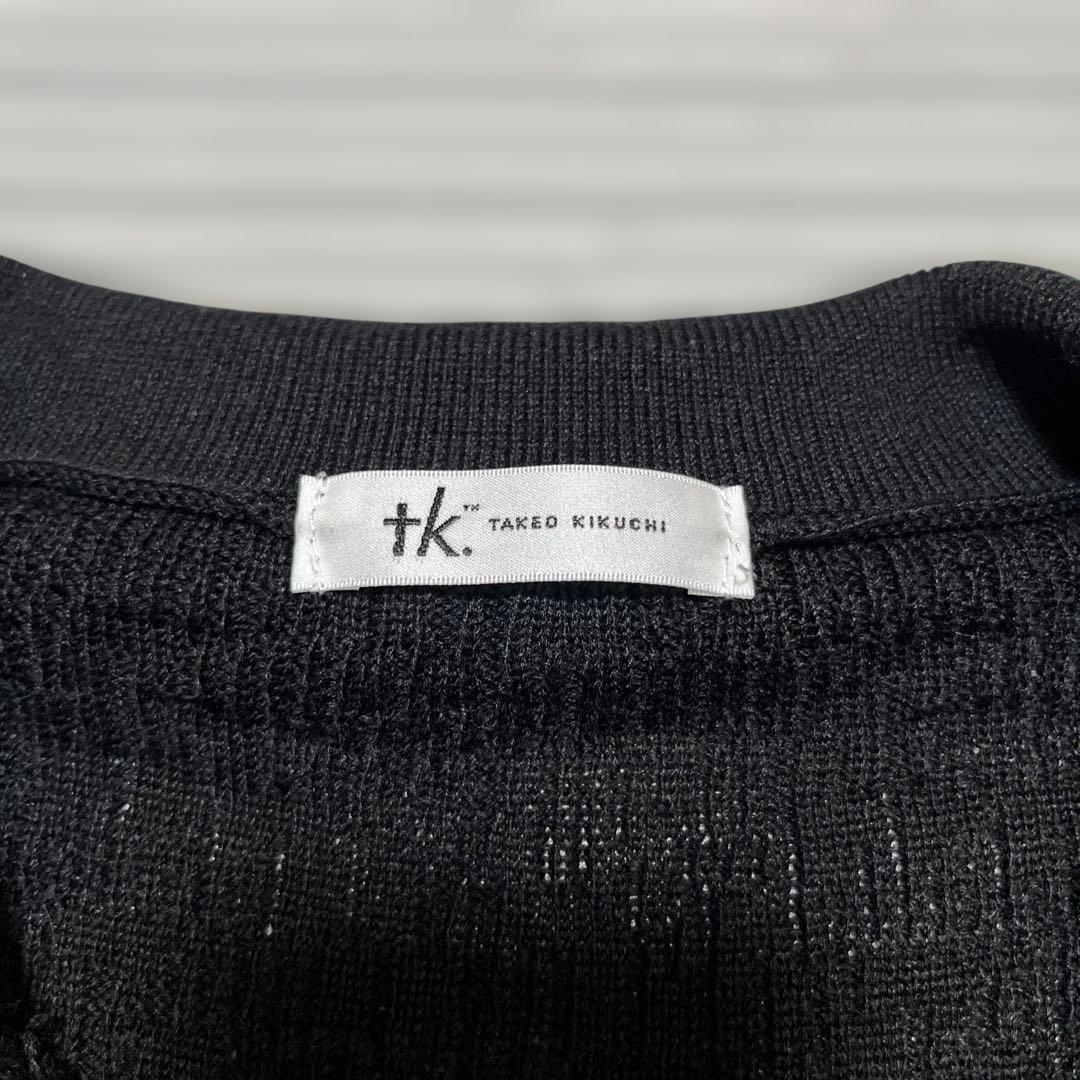 tk.TAKEO KIKUCHI ポロニット ブラック 半袖　サイズM — image 4