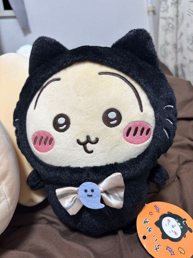 【タグ付】ちいかわうさぎ もっちるねそべるBIGぬいぐるみ　黒猫のぬいぐるみ — image 2