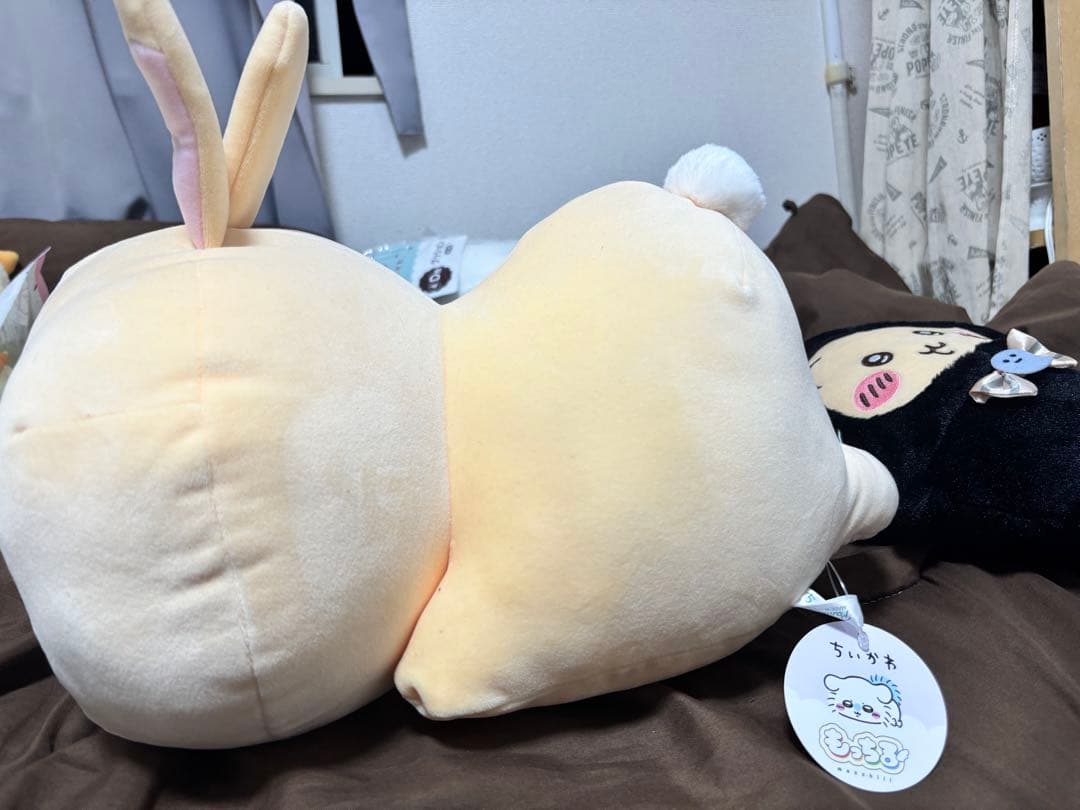 【タグ付】ちいかわうさぎ もっちるねそべるBIGぬいぐるみ　黒猫のぬいぐるみ — image 3