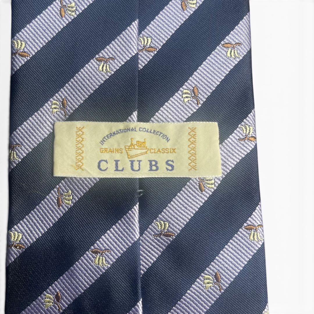 BRAINS MASSIE CLUBS ネクタイ ネイビー ストライプ 蜂柄 — image 5
