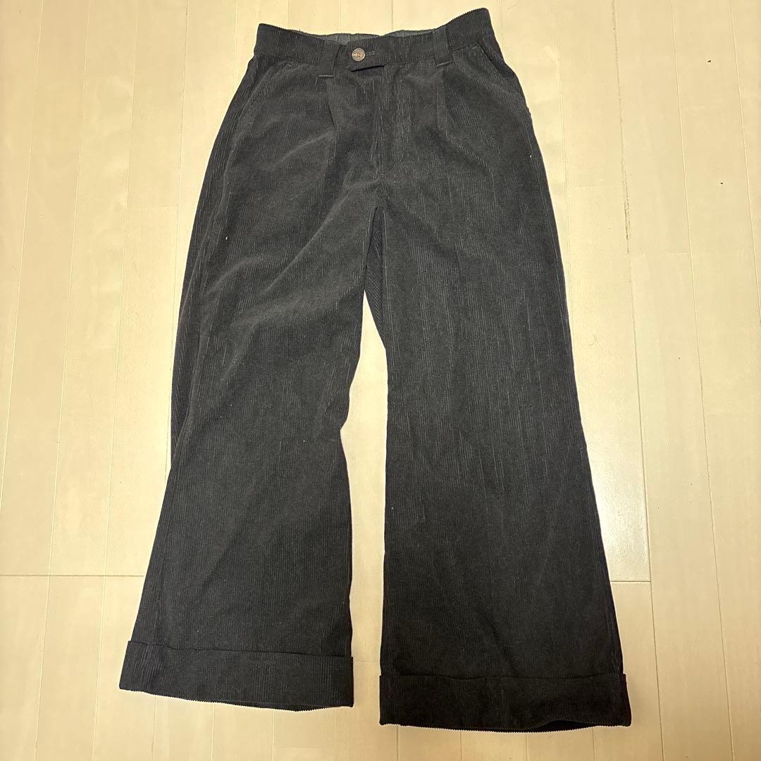 ブラック コーデュロイパンツ Mサイズ — image 3