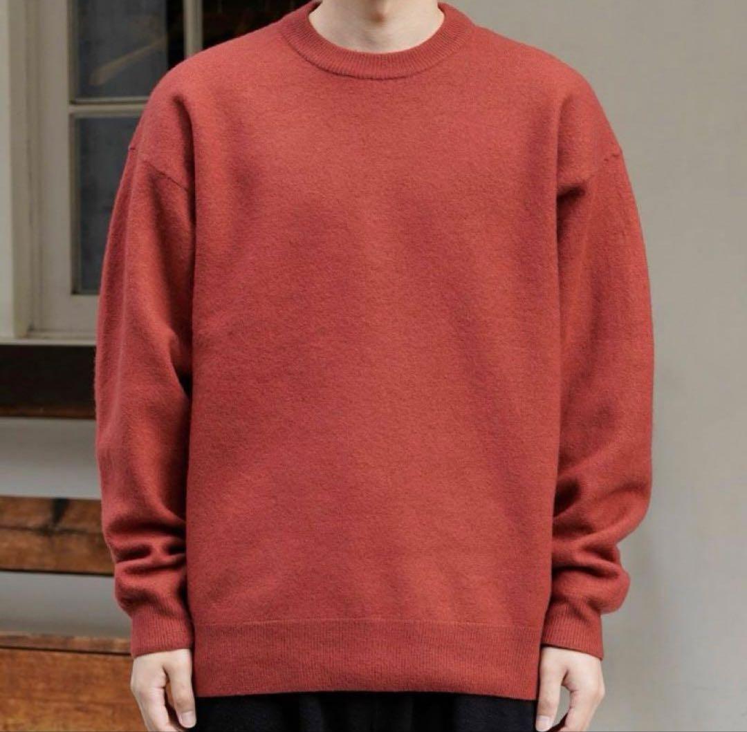 FELTED MERINO WOOL CREW NECK KNIT — image 2