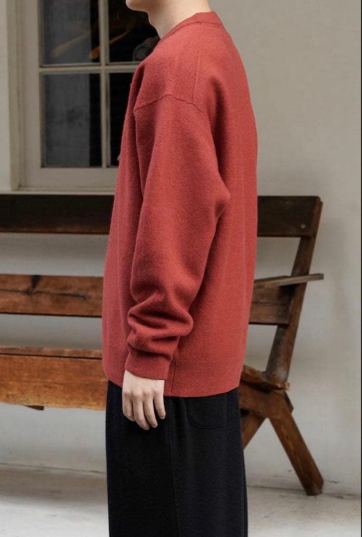 FELTED MERINO WOOL CREW NECK KNIT — image 3