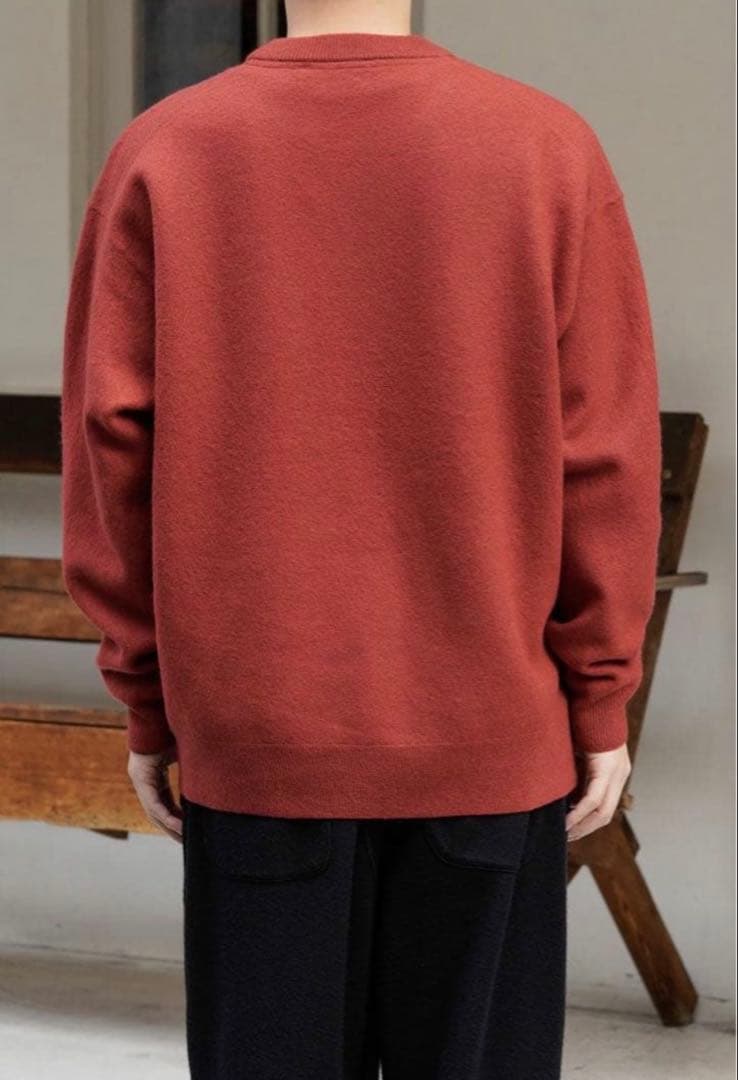 FELTED MERINO WOOL CREW NECK KNIT — image 4