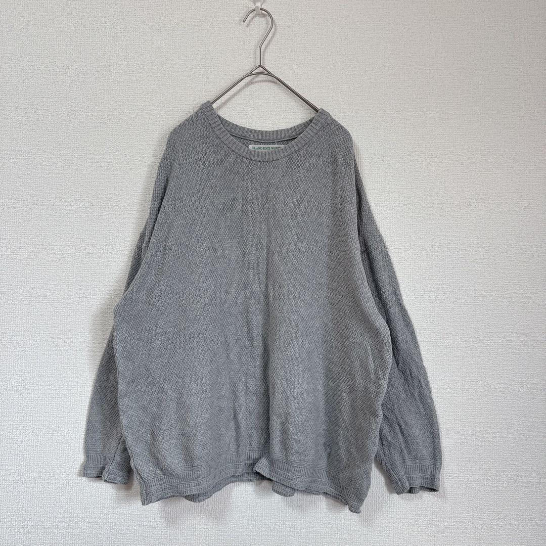 【ISLAND KNIT WORKS】　ワッフルニットプルオーバー　メンズ　灰色 — image 2