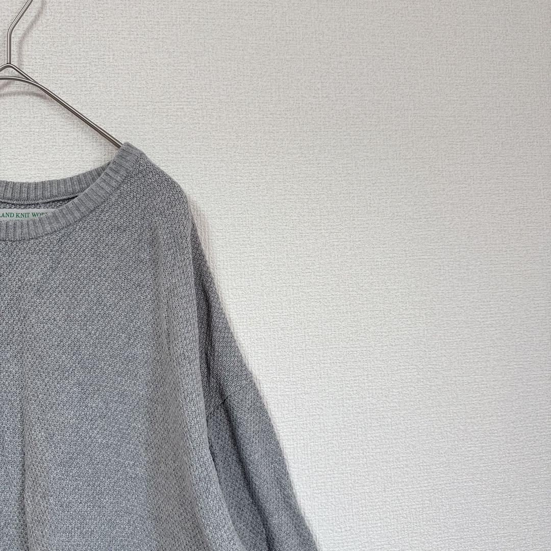 【ISLAND KNIT WORKS】　ワッフルニットプルオーバー　メンズ　灰色 — image 4