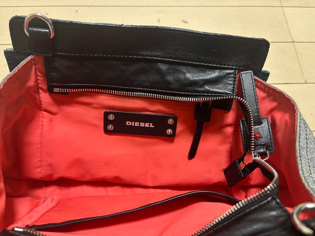 DIESEL ディーゼル デニム トートバッグ レザー切替 — image 2