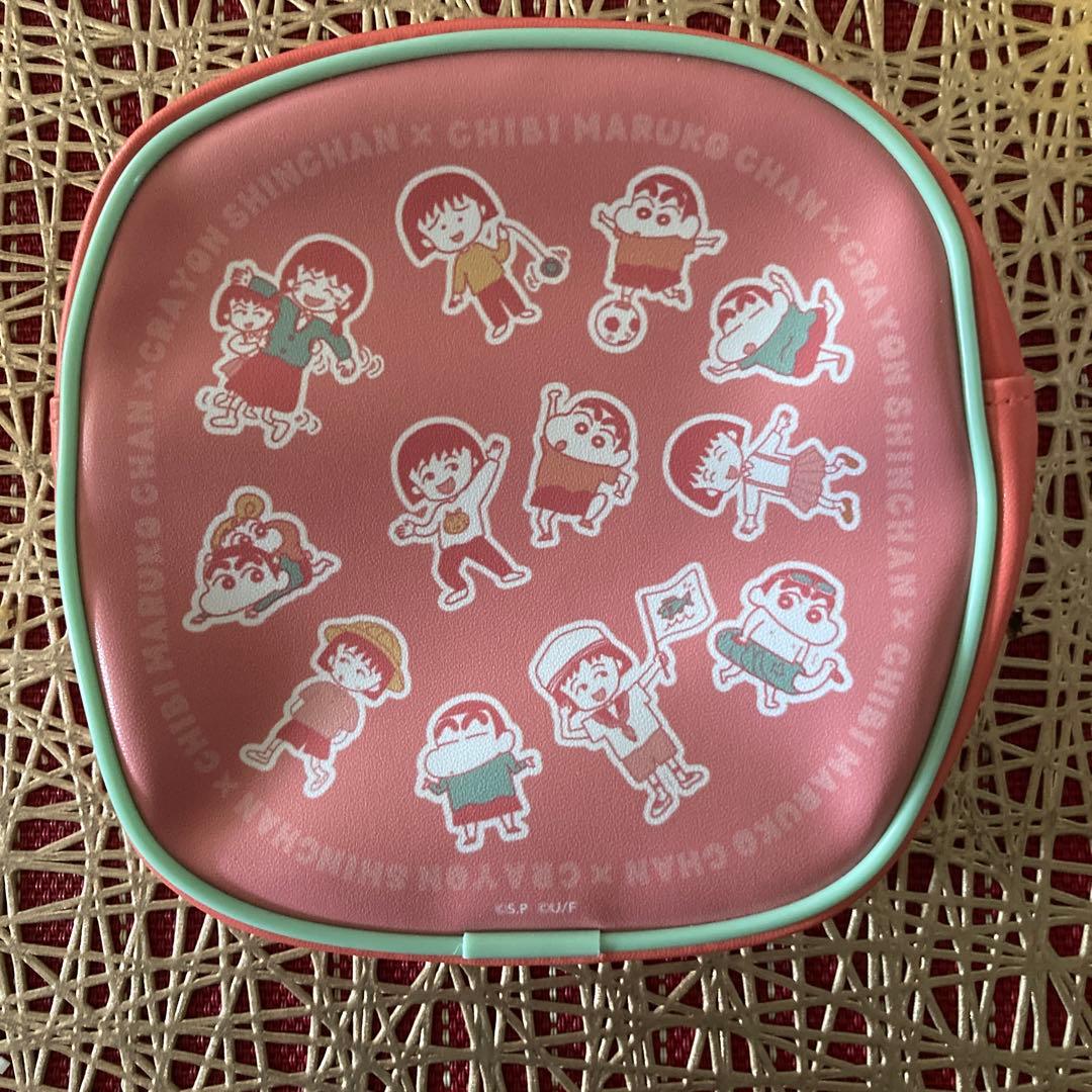 【未使用に近い】ちびまる子ちゃん×クレヨンしんちゃん まんまるポーチ ふろく限定 — image 2