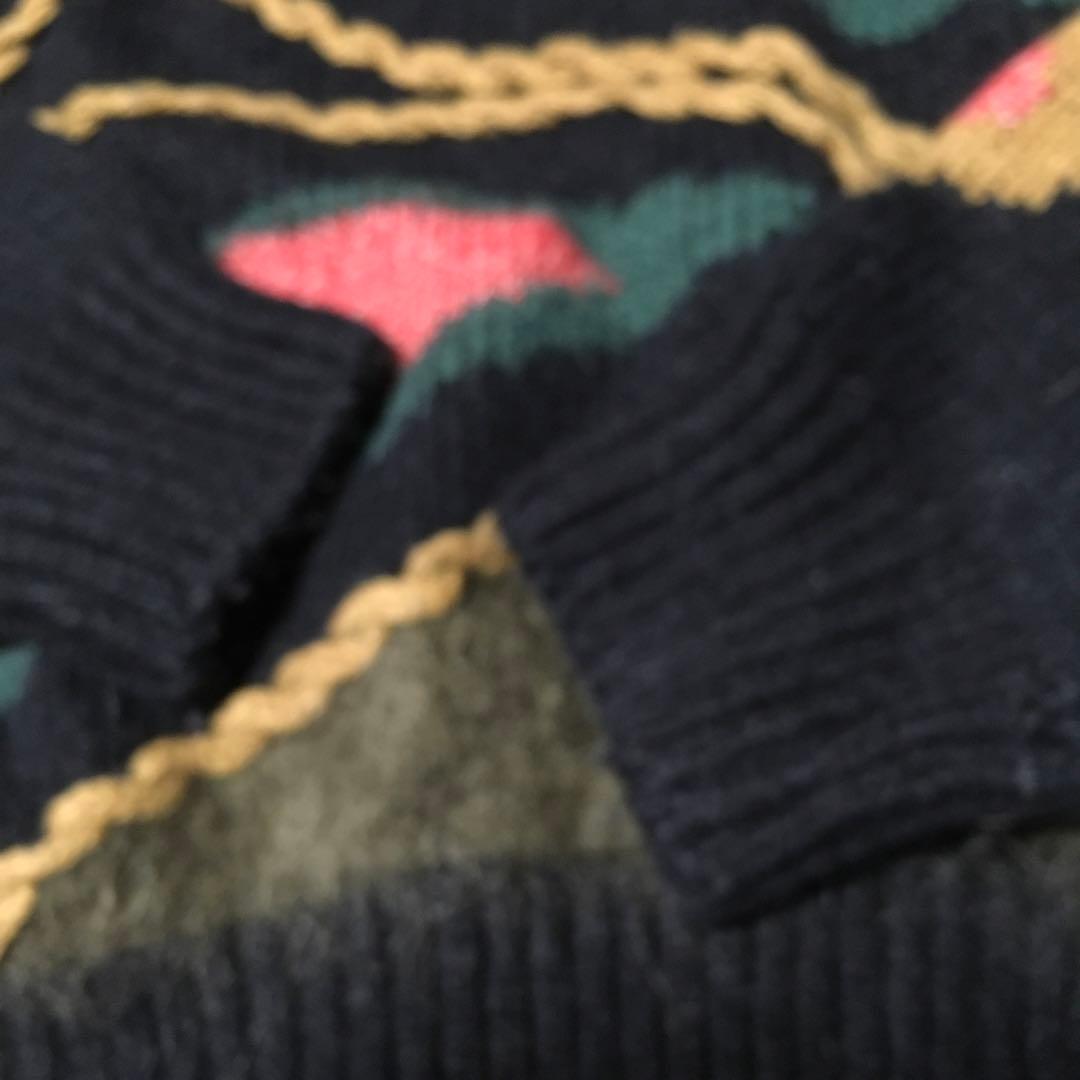 ④DOLCE ニット 厚手セーター Lサイズ マルチカラー　ワールド — image 5
