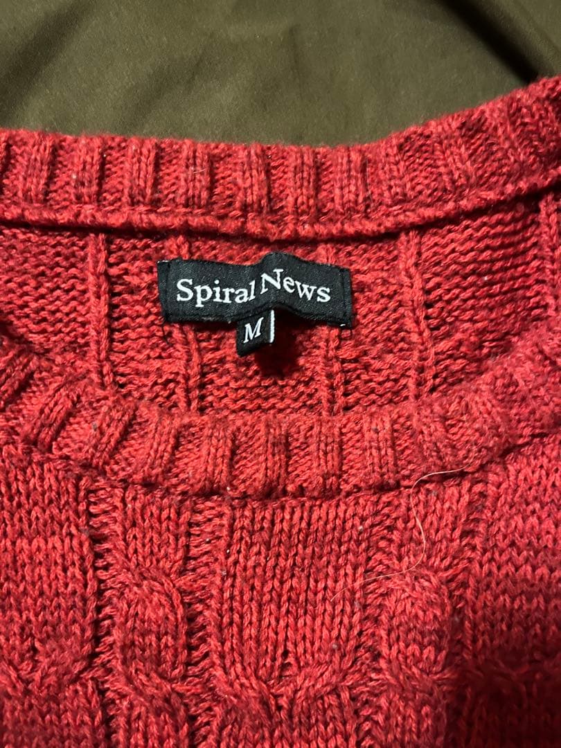 Spiral News ケーブルニット ボーダー セーター M — image 2