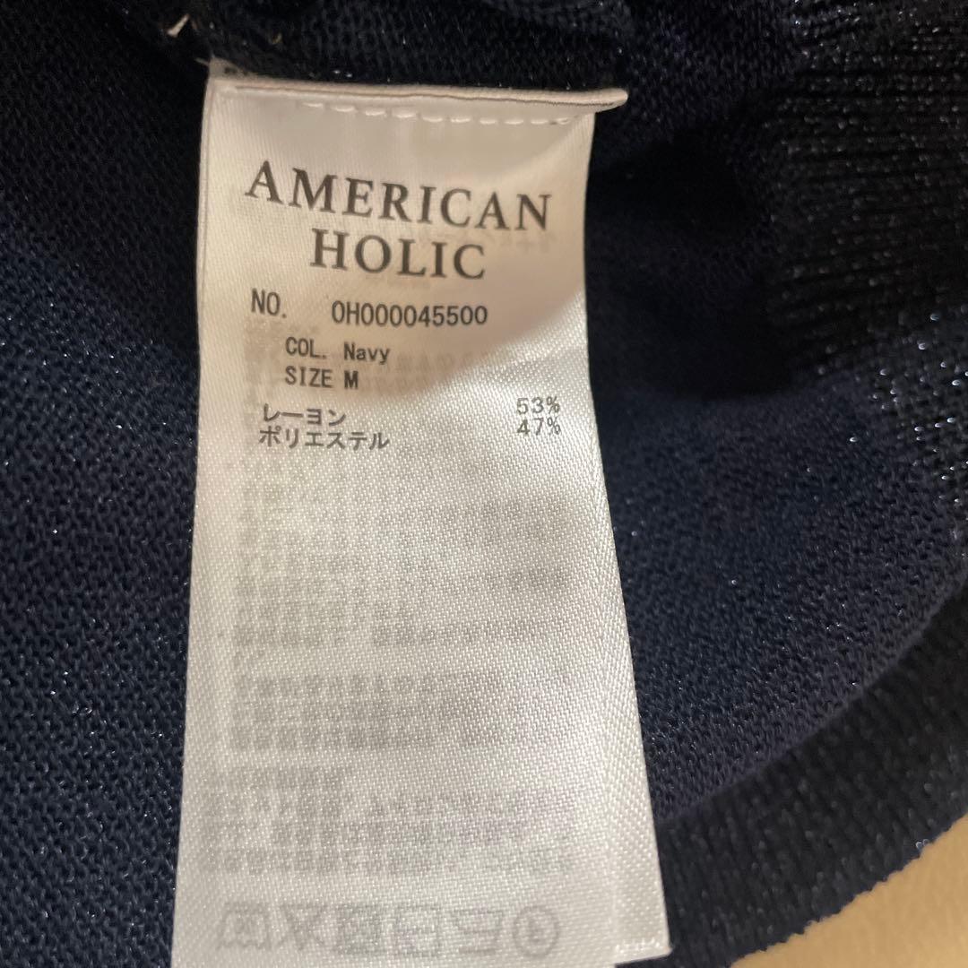 AMERICAN HOLIC 半袖ラメ入りネイビー Mサイズ — image 4