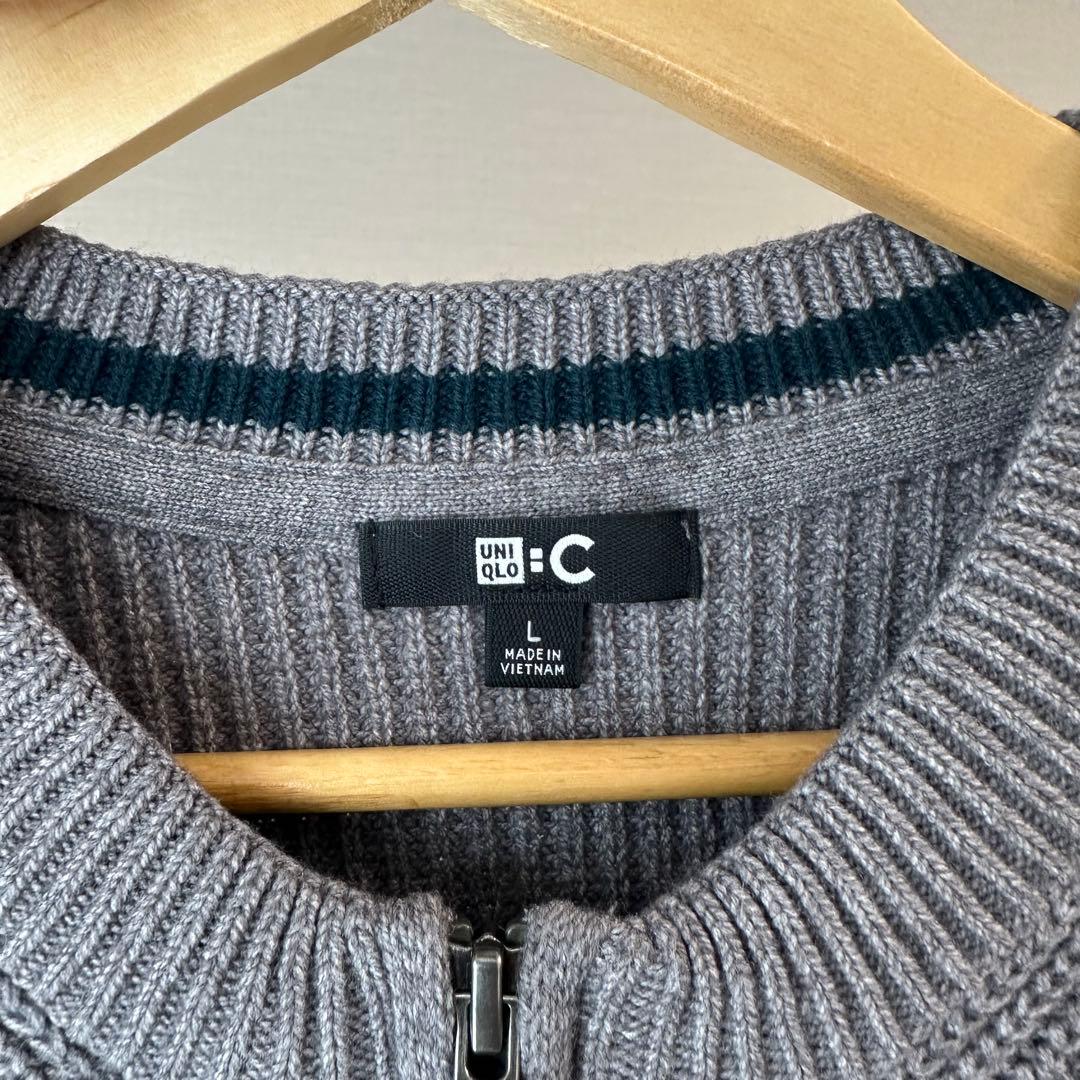 UNIQLO : C クルーネックフルジップカーディガン グレー　L — image 3