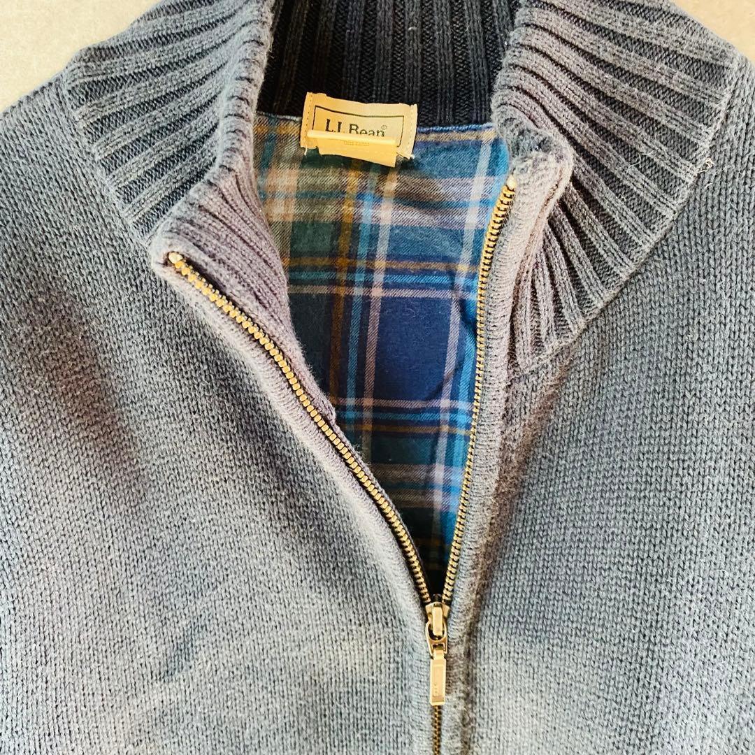 L.L.Bean ネイビー ジップアップセーター L — image 4