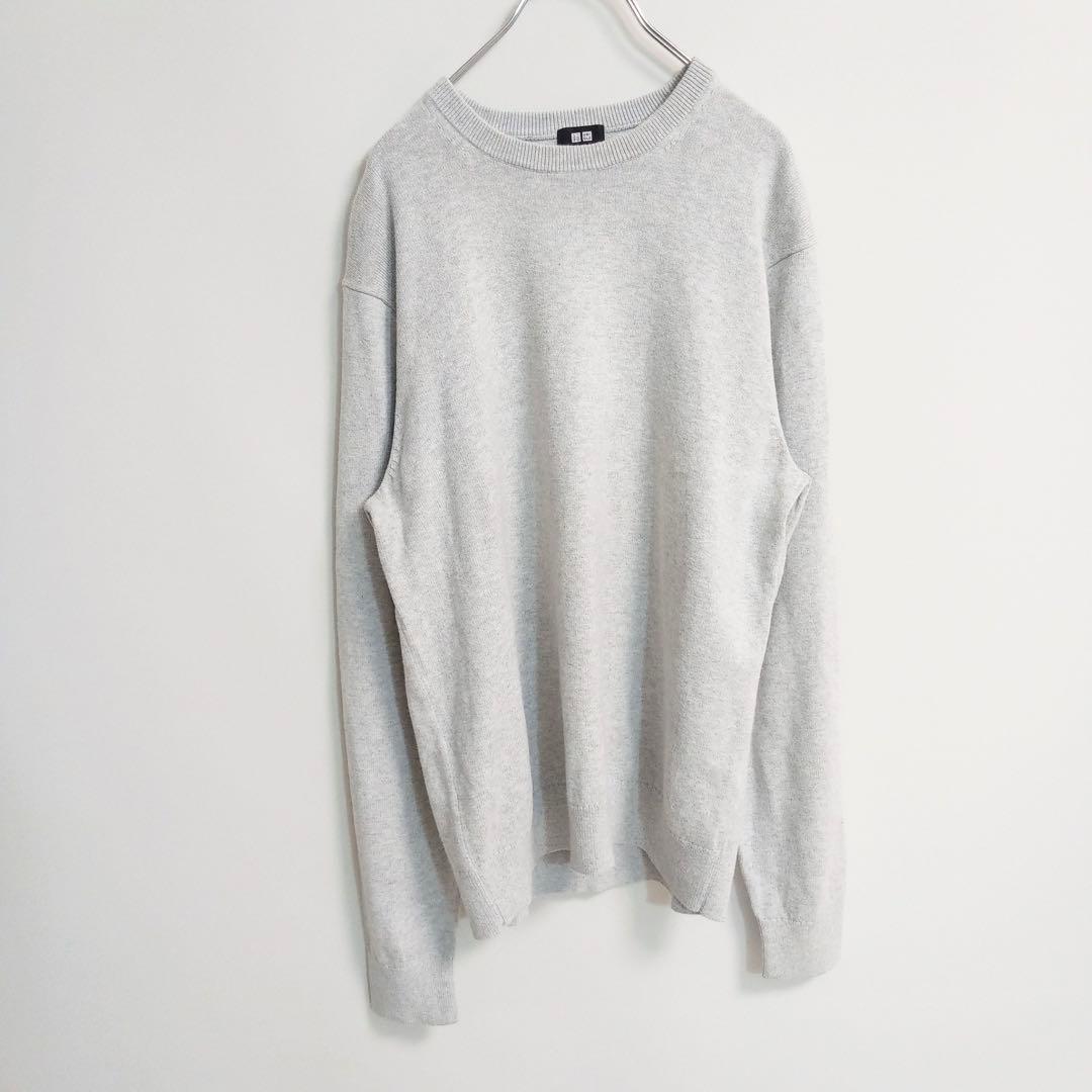 UNIQLO グレー ニット・セーター Mサイズ 綿100% ☆3347 — image 2