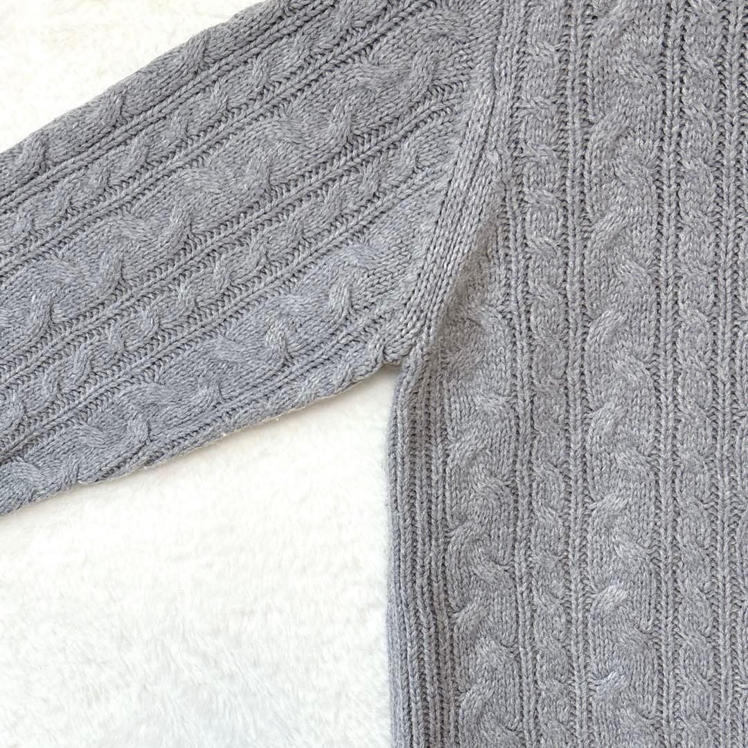 ブラウニースタンダード／ニット セーター M 長袖 ケーブルニット グレー — image 4